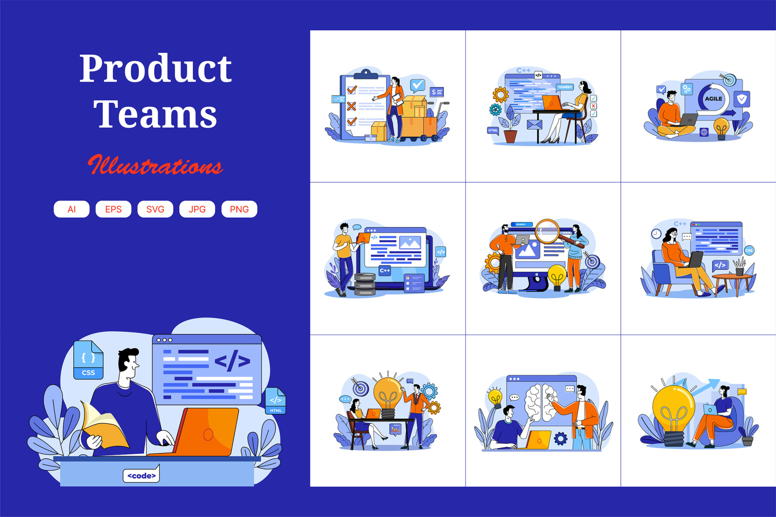 M673_Product Teams Illustration Pack_Part 02 M673_Product Teams Illustration Pack_Part 02
