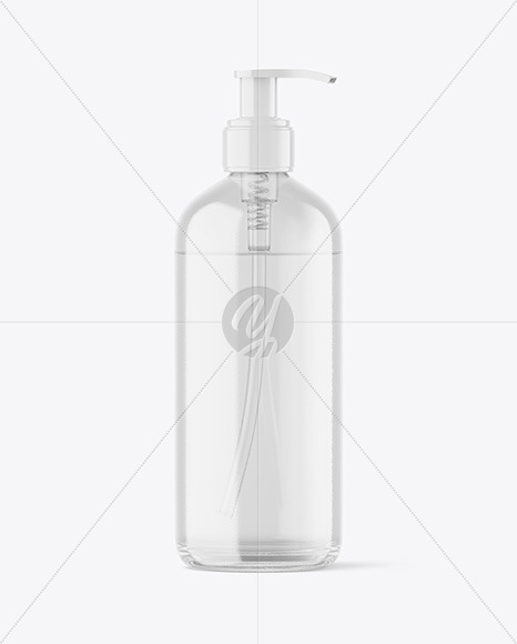 Clear Bottle with Pump Mockup