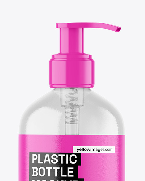 Clear Bottle with Pump Mockup