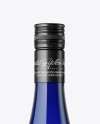 Blue Glass Wine Bottle Mockup