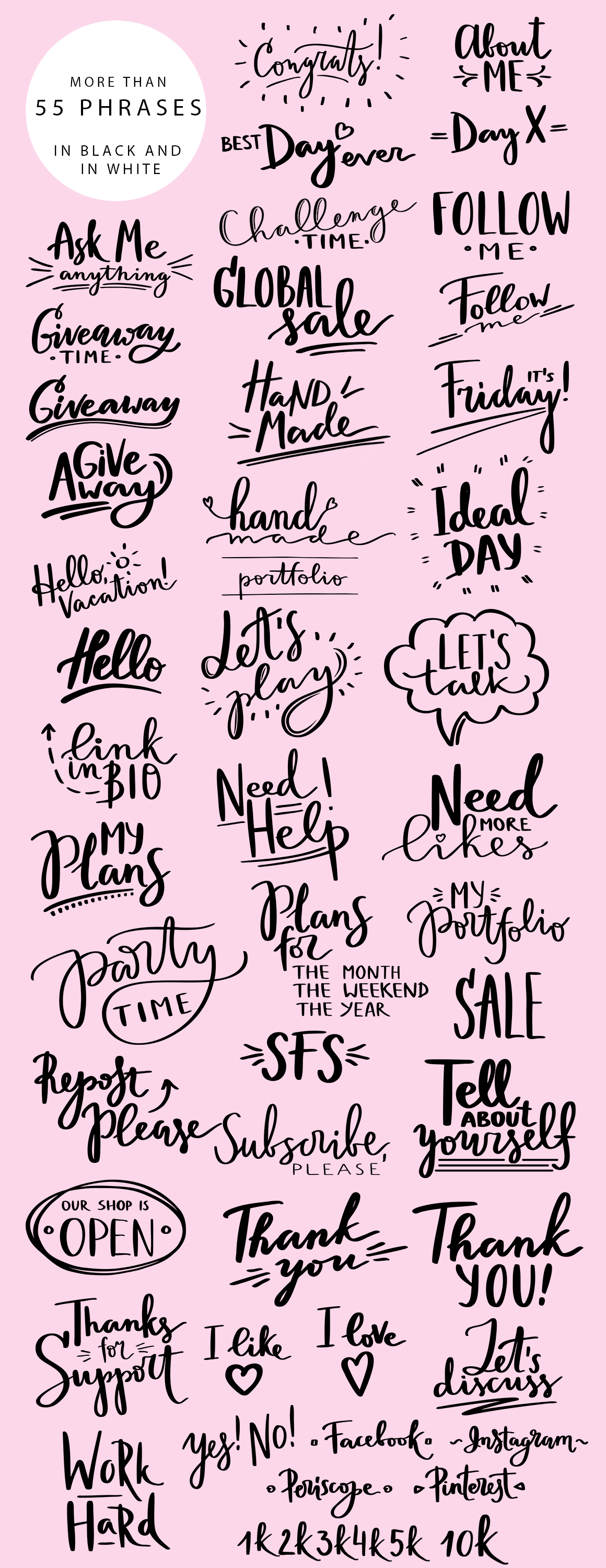 Social Media Lettering Set