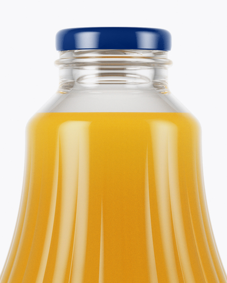 Clear Glass Peach Juice Bottle Mockup