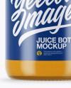 Clear Glass Peach Juice Bottle Mockup