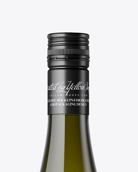 Antique Green Glass Wine Bottle Mockup