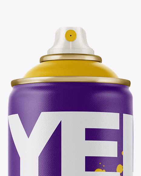 Matte Spray Can Without Cap Mockup - Front View