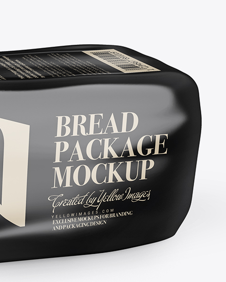 Glossy Transparent Bread Package With Clip Mockup - Half Side View (High-Angle Shot)