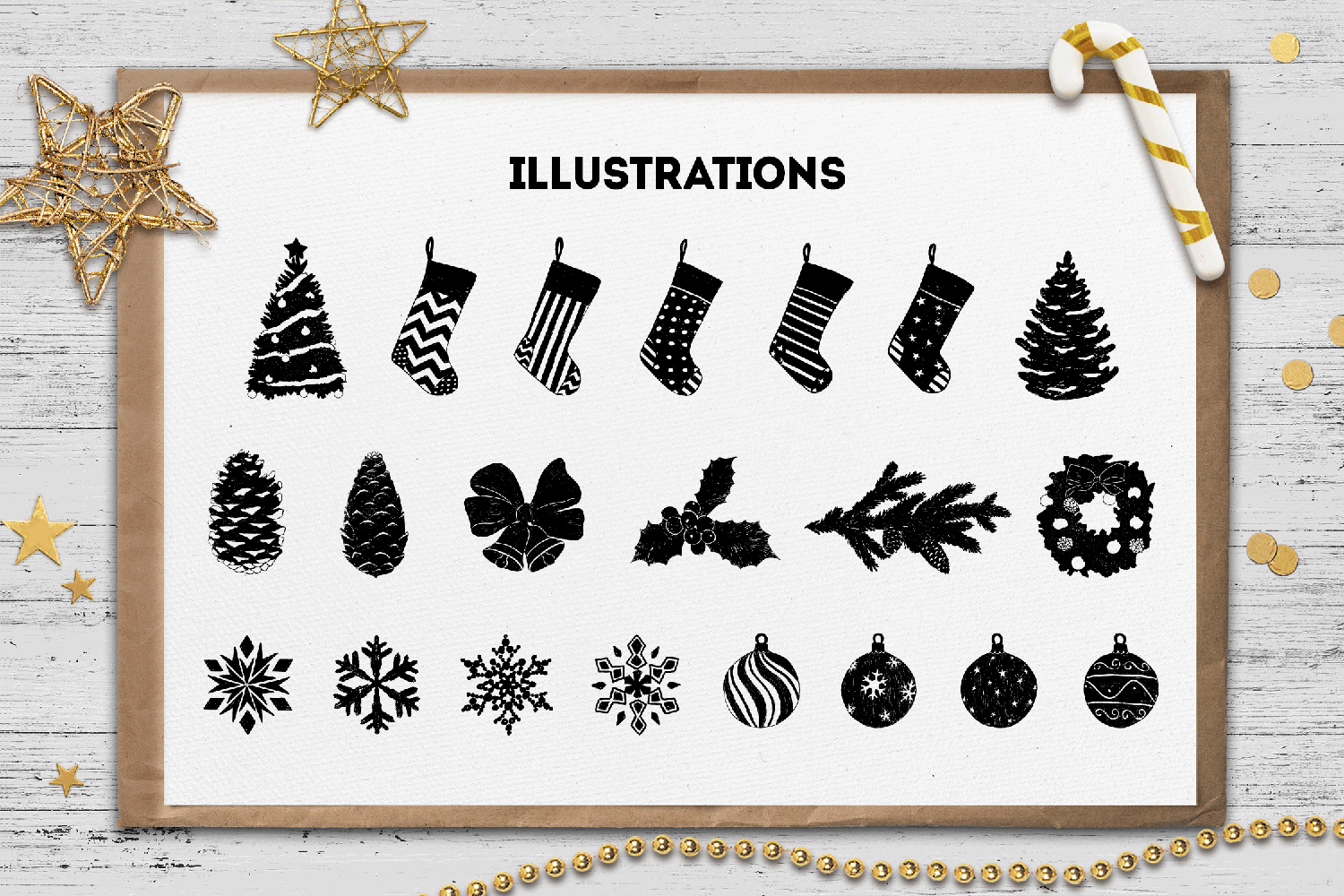 New Year. 40 Hand Drawn Objects