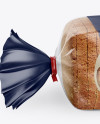 Matte Transparent Bread Package With Clip Mockup - Half Side View (High-Angle Shot)