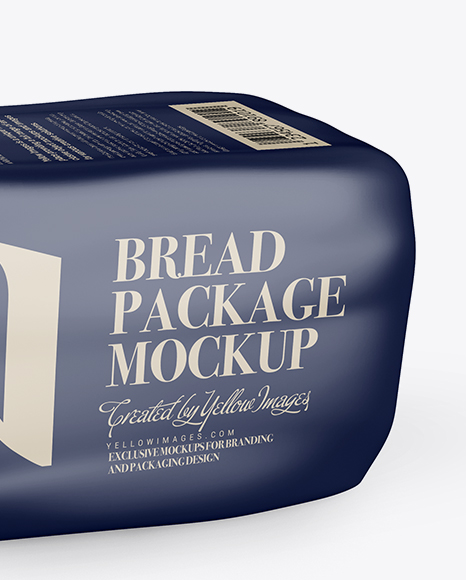 Matte Transparent Bread Package With Clip Mockup - Half Side View (High-Angle Shot)