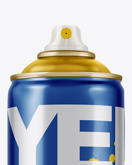 Metallic Spray Can Without Cap Mockup - Front View