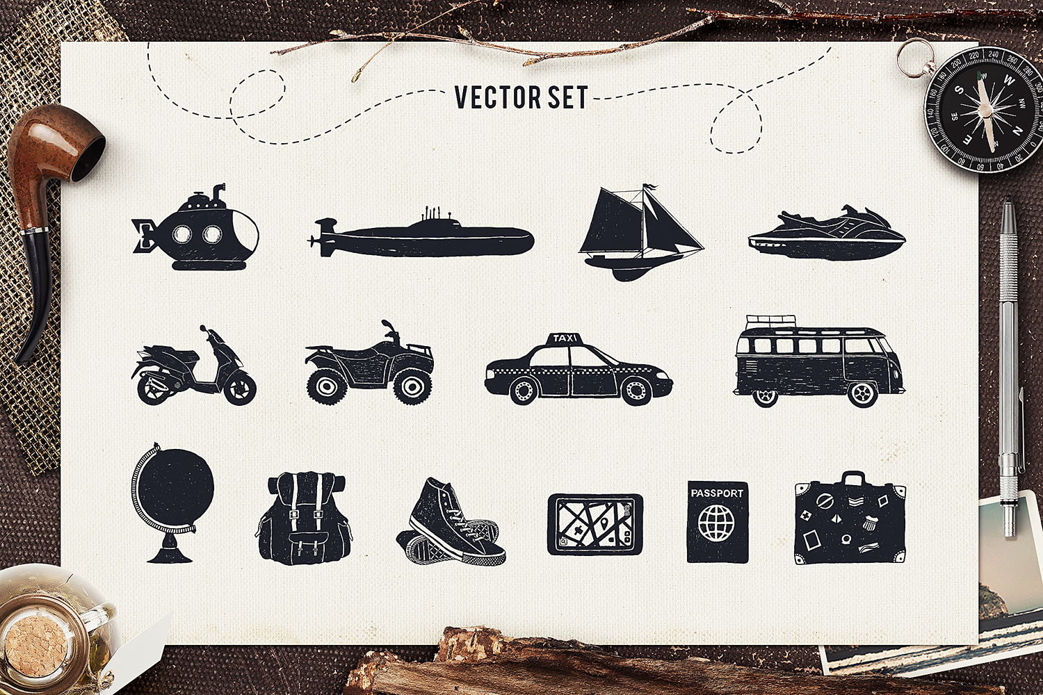 I Love Travelling. 25 Hand Drawn Objects I Love Travelling. 25 Hand Drawn Objects