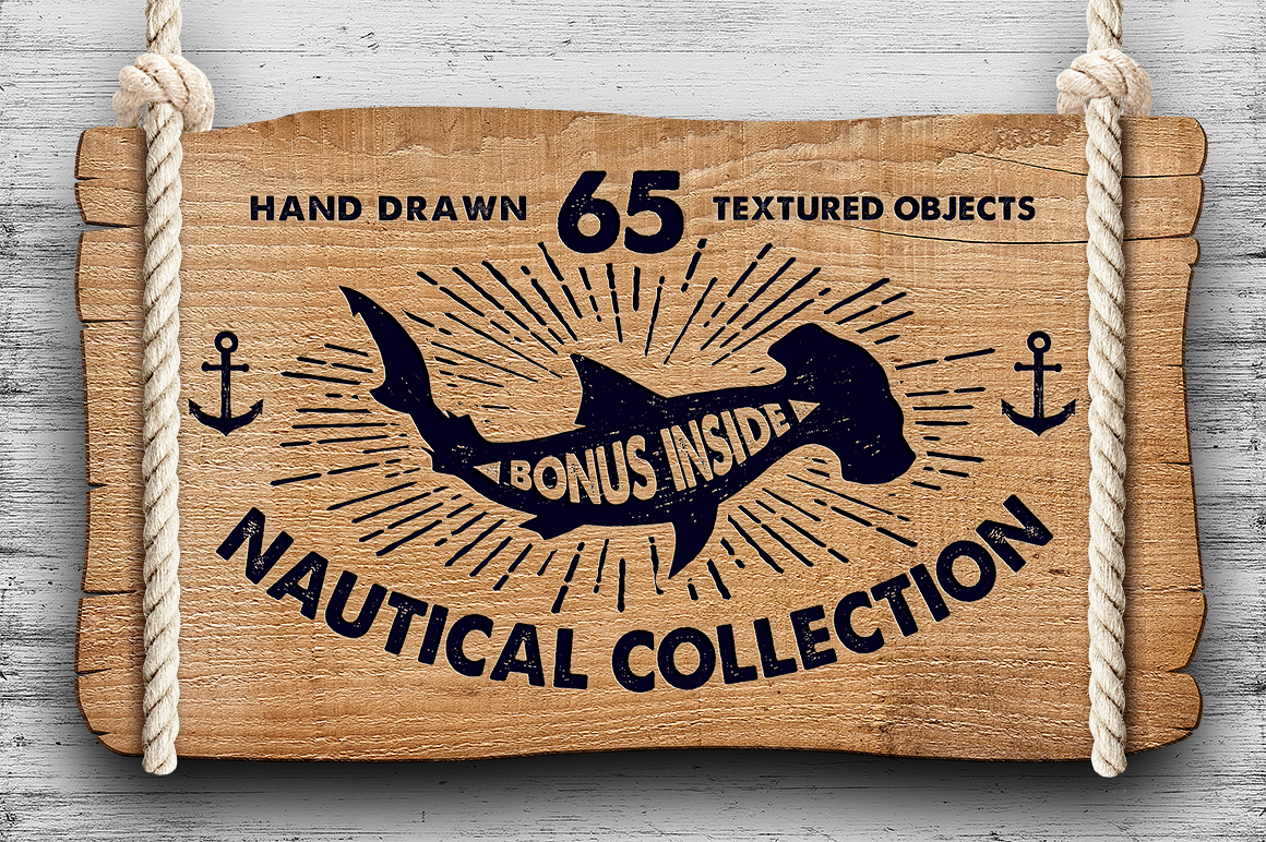Nautical Collection. 65 Hand Drawn Objects Nautical Collection. 65 Hand Drawn Objects