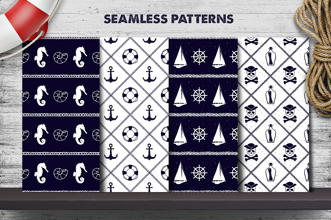 Nautical Collection. 65 Hand Drawn Objects Nautical Collection. 65 Hand Drawn Objects
