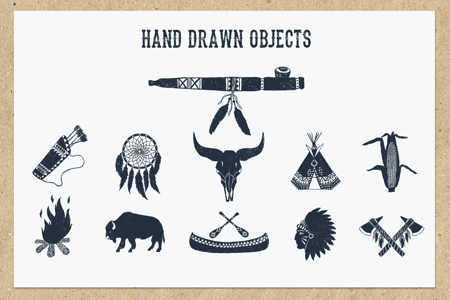 Native Spirit. 55 Hand Drawn Objects