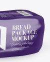 Glossy Bread Package With Clip Mockup - Half Side View (High-Angle Shot)