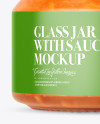 250ml Clear Glass Jar with Sauce Mockup - Front View