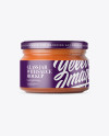 250ml Clear Glass Jar with Sauce Mockup - Front View 250ml Clear Glass Jar with Sauce Mockup - Front View