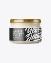 250ml Clear Glass Jar With Garlic Sauce Mockup - Front View