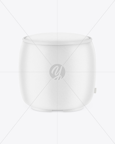Leather Round Pouf Mockup
