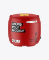 Leather Round Pouf Mockup
