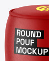 Leather Round Pouf Mockup