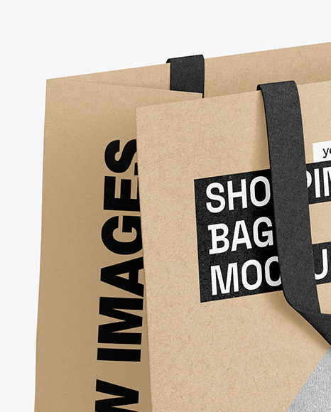 Kraft Paper Shopping Bag Mockup