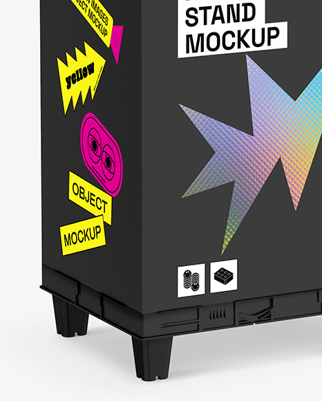 Display Stand with Metallic Cans Mockup