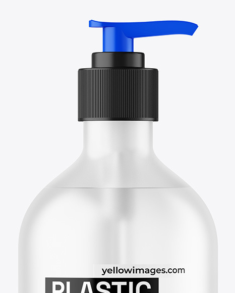 Frosted Cosmetic Bottle with Pump Mockup