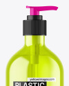 Color Plastic Cosmetic Bottle with Pump Mockup Color Plastic Cosmetic Bottle with Pump Mockup