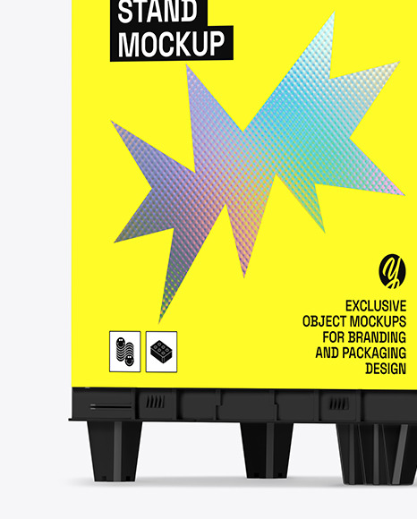 Display Stand with Glossy Cans Mockup