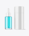 Clear Glass Dropper Bottle with Paper Tube Mockup