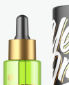 Clear Glass Dropper Bottle with Paper Tube Mockup