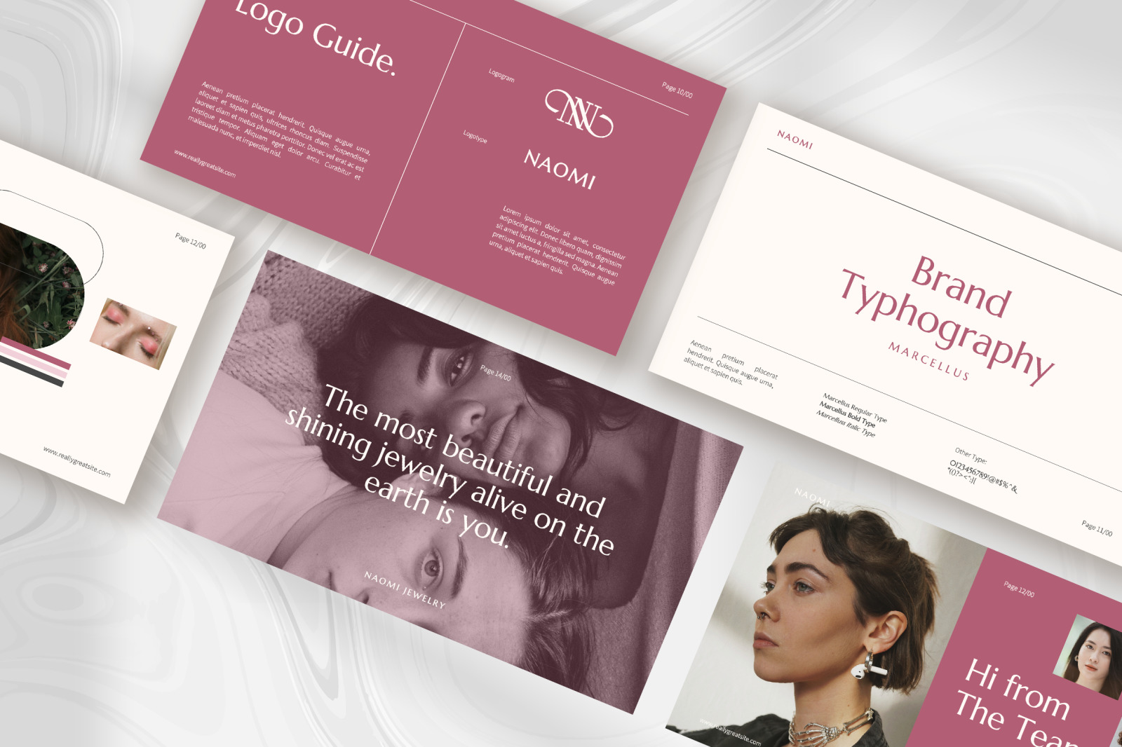 Naomi – soft pink elegant minimalist brand guidelines presentation