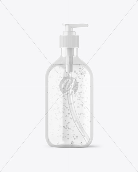 Clear Cosmetic Bottle with Pump Mockup