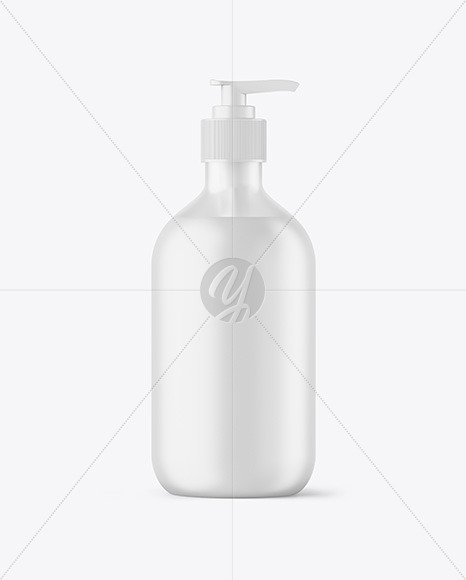 Frosted Liquid Soap Cosmetic Bottle with Pump Mockup