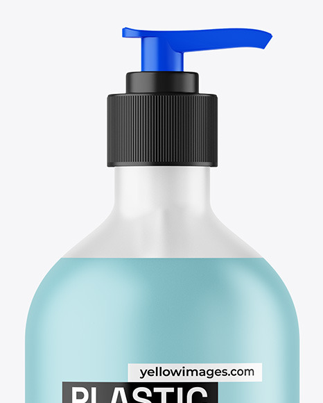 Frosted Liquid Soap Cosmetic Bottle with Pump Mockup