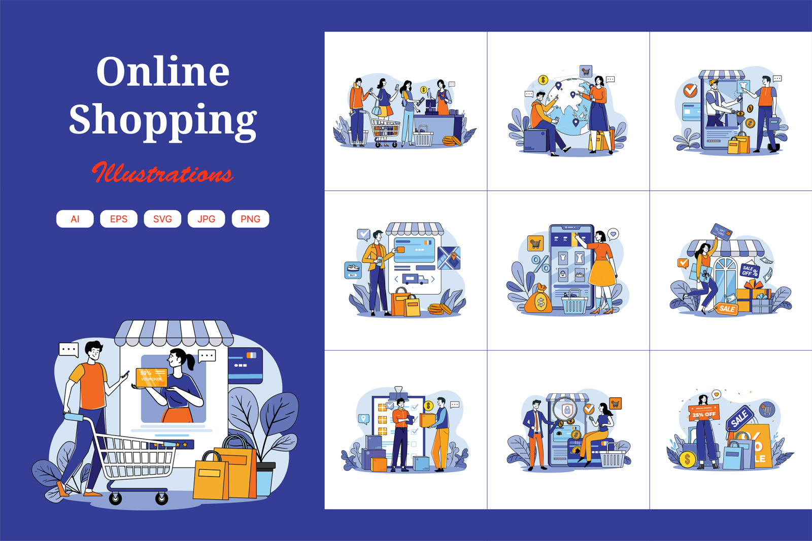 M676_Online Shopping Illustration Pack_Part 01