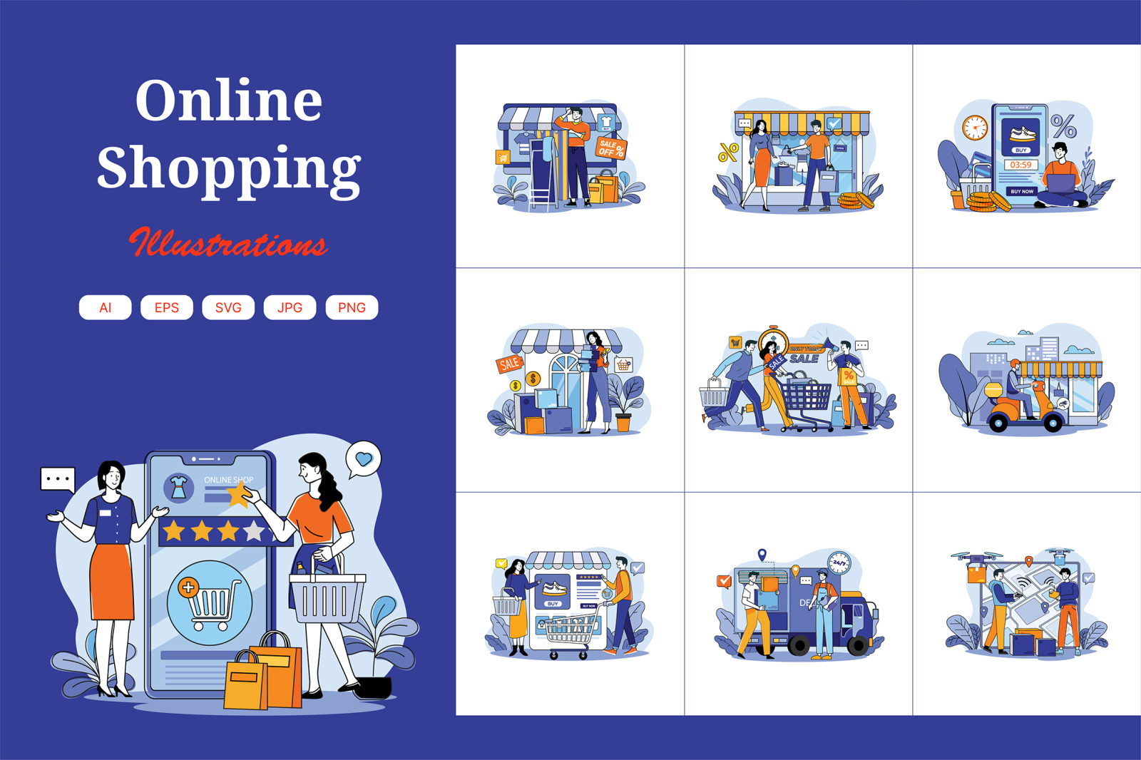 M676_Online Shopping Illustration Pack_Part 02 M676_Online Shopping Illustration Pack_Part 02