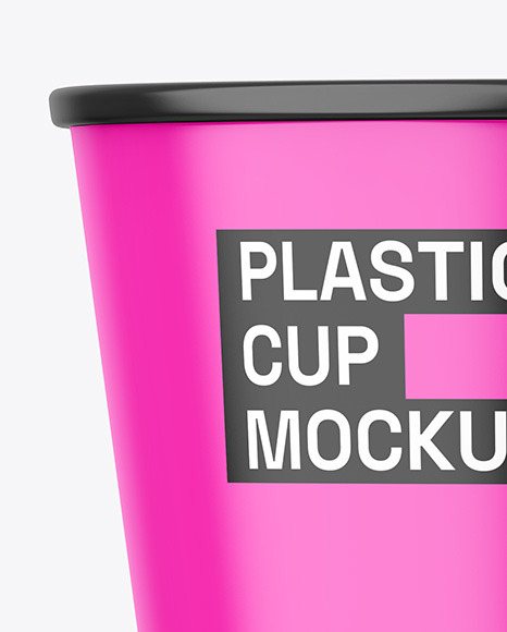 Glossy Plastic Cup Mockup