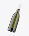 Green Glass Bottle With White Wine Mockup