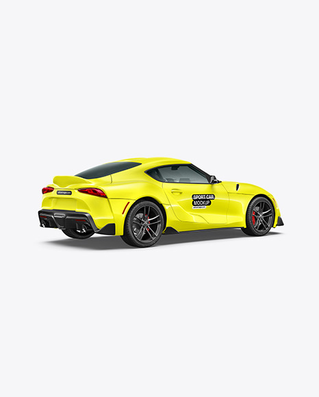 Sport Car Mockup - Back Half Side View