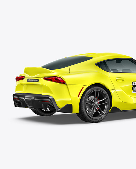 Sport Car Mockup - Back Half Side View