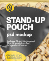 Stand-up Pouch with Cashew Nuts Mockup