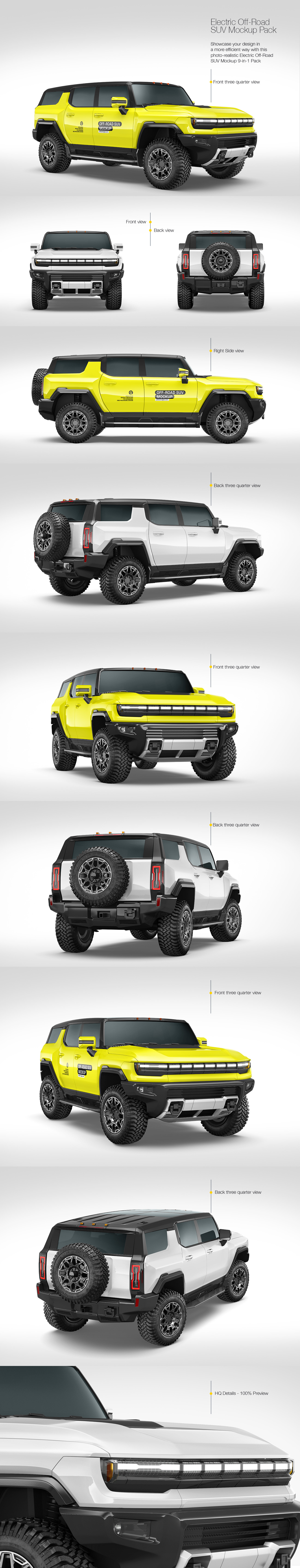 Electric Off-Road SUV Mockup Pack Electric Off-Road SUV Mockup Pack