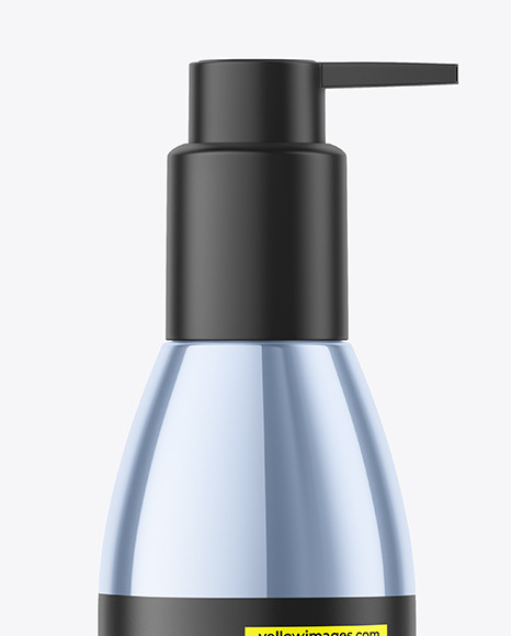 Glossy Metallic Cosmetic Bottle Mockup