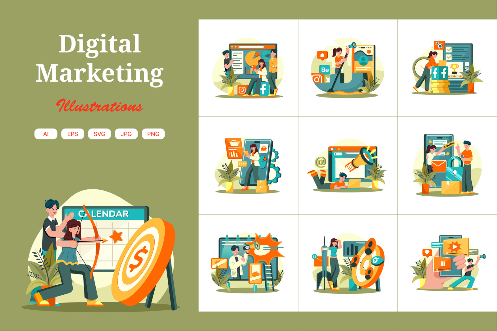 M677_Digital Marketing Illustration Pack M677_Digital Marketing Illustration Pack