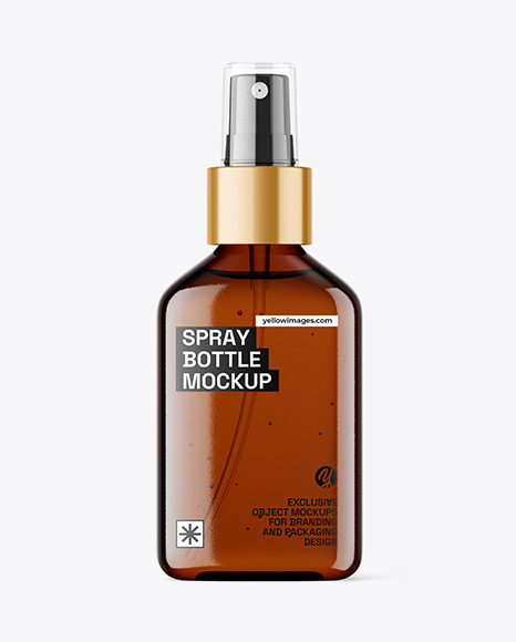 Amber Spray Bottle Mockup