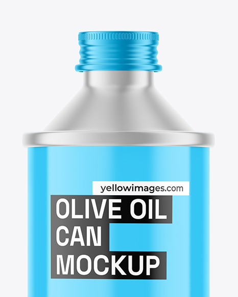 Glossy Olive Oil Can Mockup