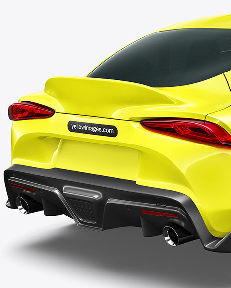 Sport Car Mockup - Back Half Side View