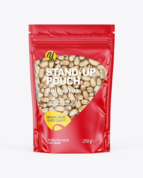 Stand-up Pouch with Pistachios Mockup